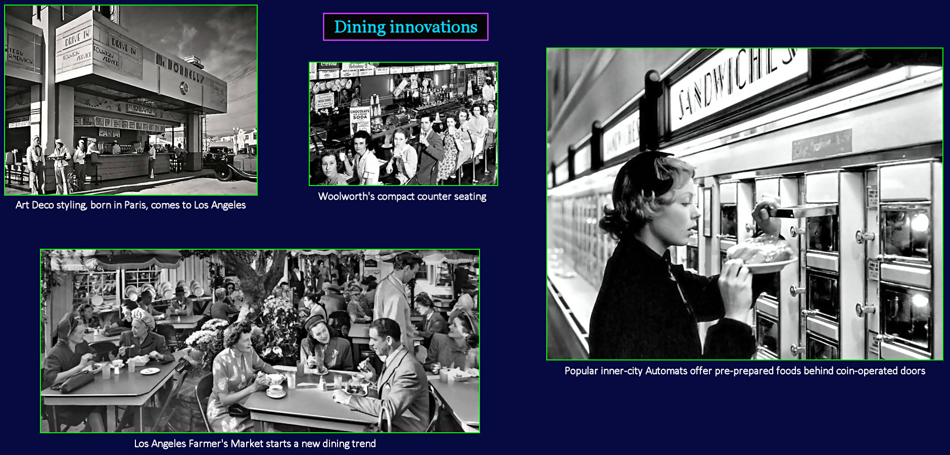 Lunch counters and automats, 1940s